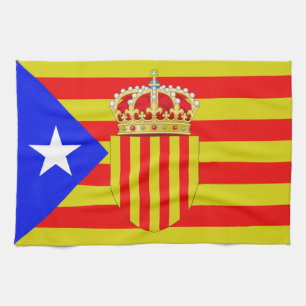 Catalonia flag tea towel