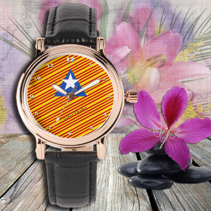 Catalonia Flag watch, Catalan fashion / La Senyera Watch