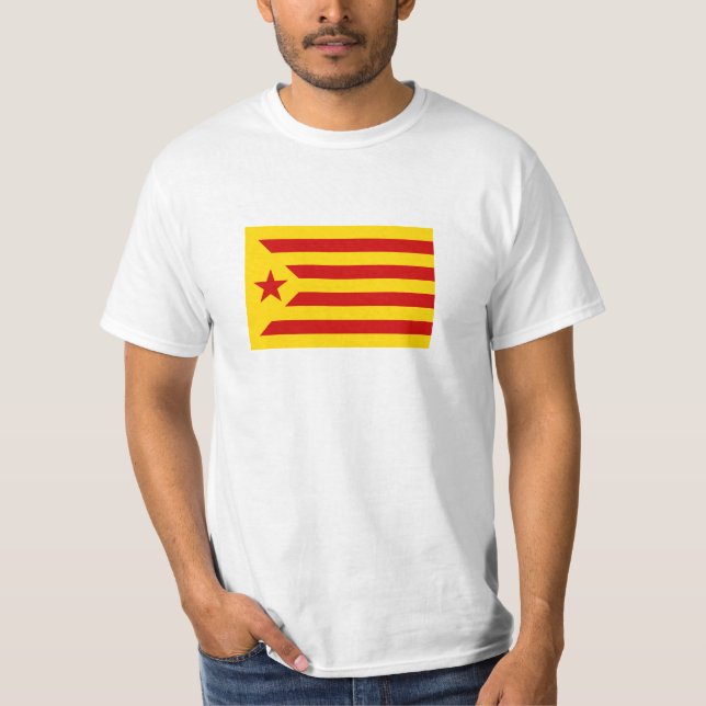 Catalonia Red Starred Flag T-Shirt (Front)