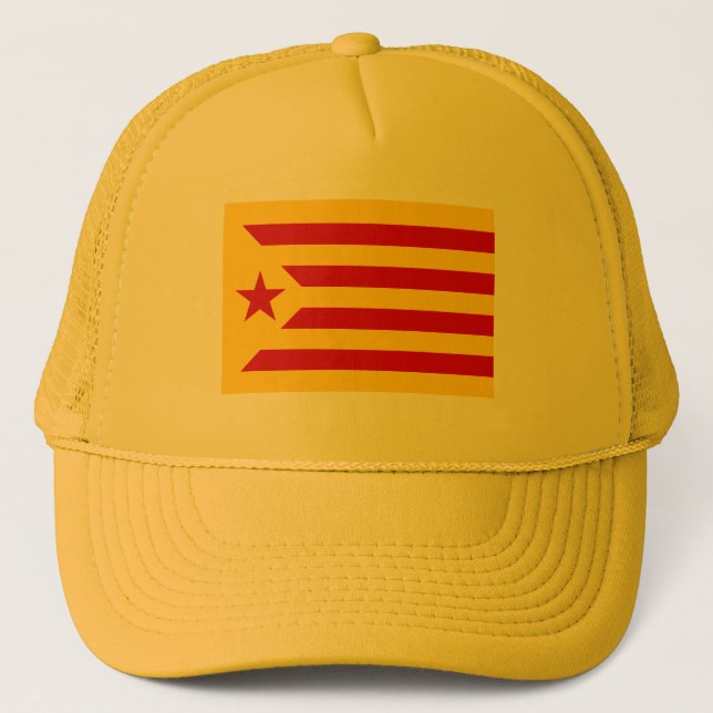 Catalonia Red Starred Flag Trucker Hat (Front)