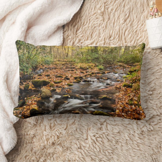 Cataloochee Creek NC Great Smoky Mountains Lumbar Cushion (Blanket)