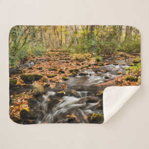 Cataloochee Creek NC Great Smoky Mountains Sherpa Blanket