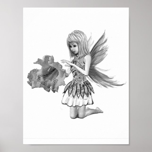Catalpa Tree Fairy with Flower Poster (Front)