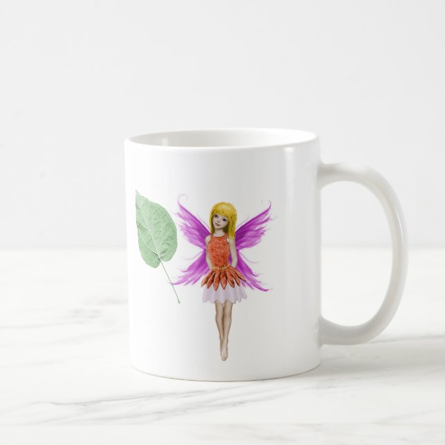 Catalpa Tree Fairy with Leaf Coffee Mug (Right)