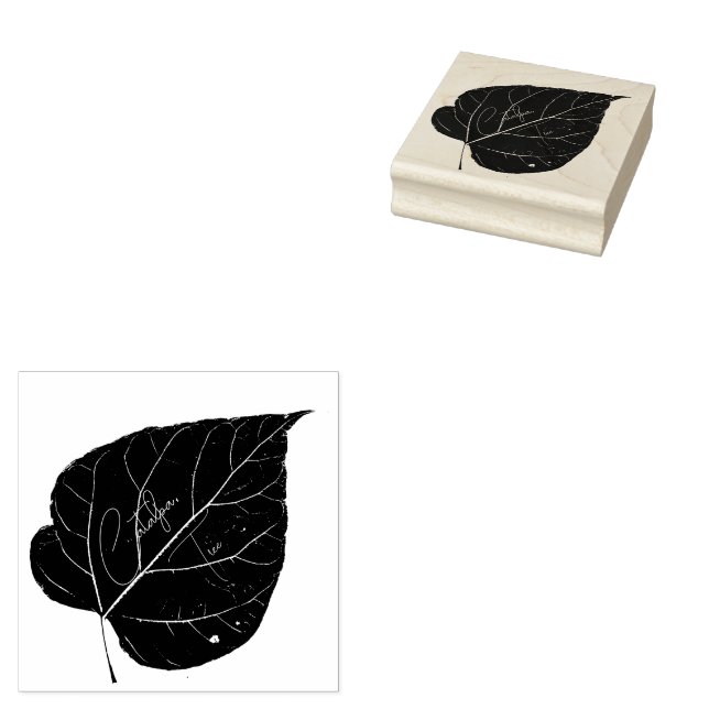 Catalpa Tree Leaf Print Rubber Stamp (Stamped)