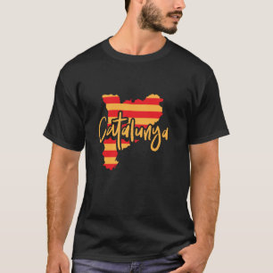 Catalunya Catalonia Flag Map Catalan Roots T-Shirt