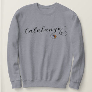 Catalunya Heart Flag, Catalan Estelada Sweatshirt