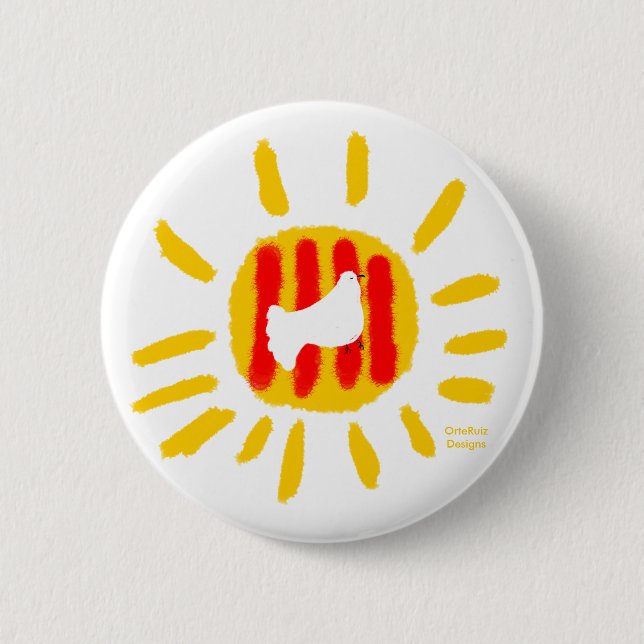 Catalunya sun, Catalonia peace dove, button (Front)