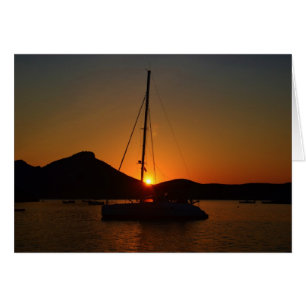 Catamaran at sunset Ibiza.