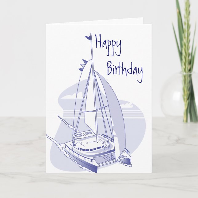 Catamaran Birthday Card (Front)