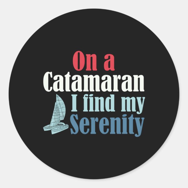 Catamaran Boat Sailing Classic Round Sticker (Front)