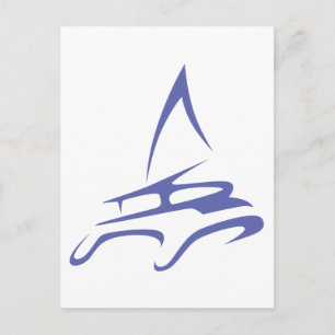 Catamaran in Swish Drawing Style Postcard