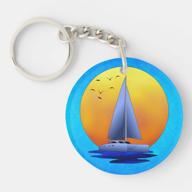 Catamaran Sailing Key Ring (Front)