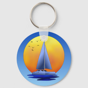 Catamaran Sailing Key Ring