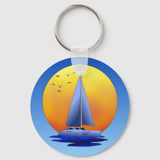 Catamaran Sailing Key Ring (Front)
