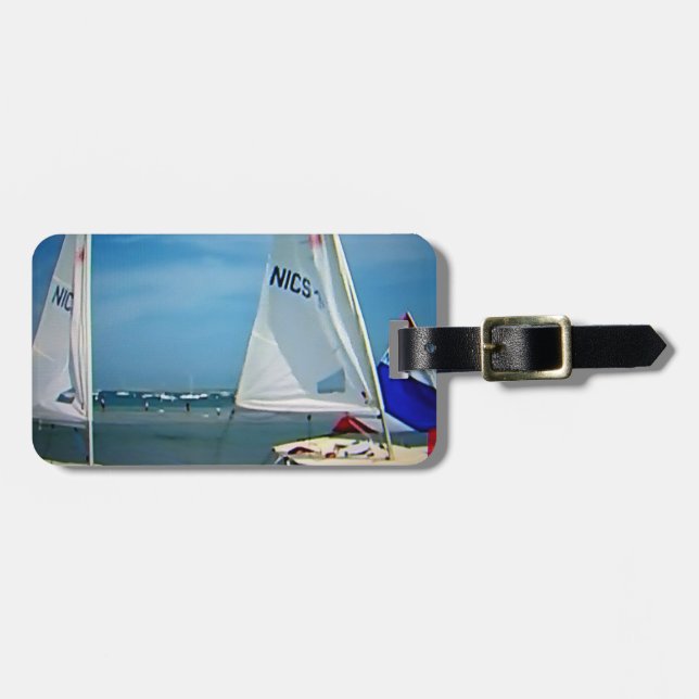 CATAMARANS AT THE BEACH LUGGAGE TAG (Front Horizontal)