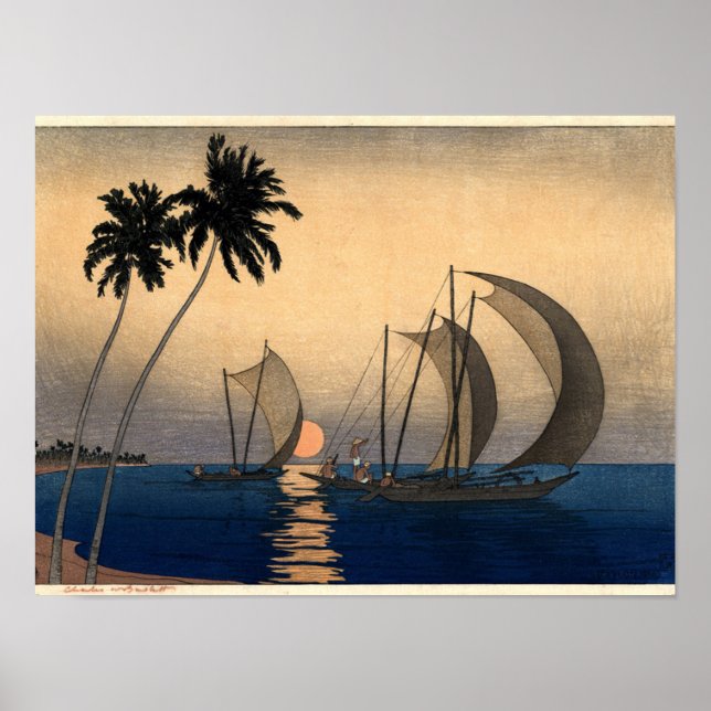 Catamarans in a Twilight Breeze Poster (Front)