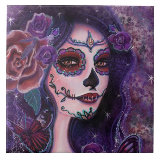 Catania day of the dead by Renee Lavoie  Tile (Front)