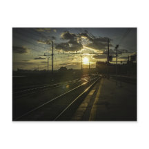 Catania railways at sunset