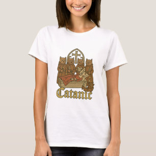 Catanic – Mediaeval Cat Cult Meme T-Shirt