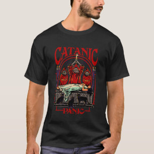 Catanic Panic Satanic Cat Retro Vintage Funny Adul T-Shirt