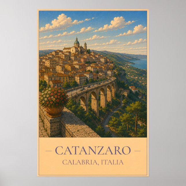 Catanzaro, Italy – Vintage Travel Poster (Front)