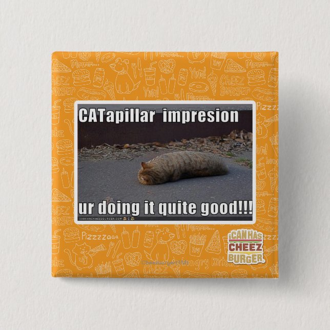 CATapillar 15 Cm Square Badge (Front)