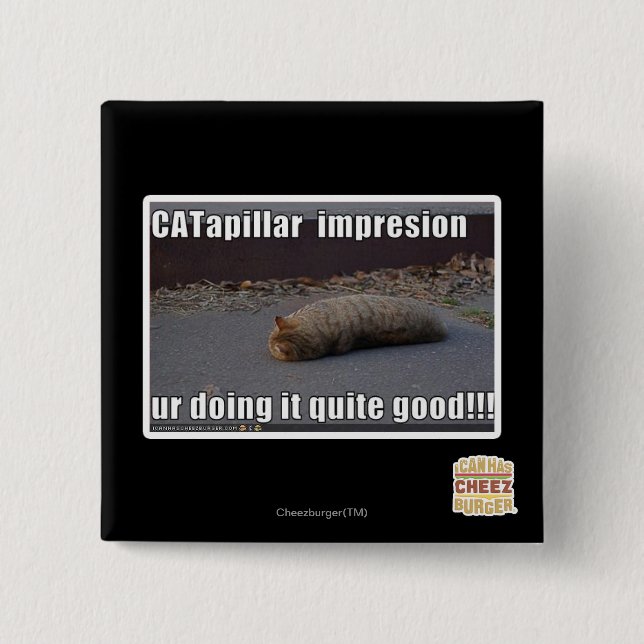 CATapillar 15 Cm Square Badge (Front)