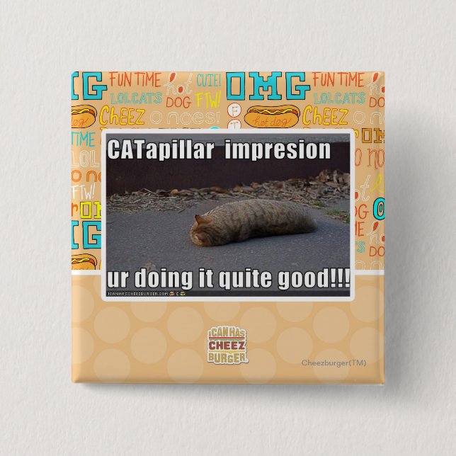 CATapillar 15 Cm Square Badge (Front)