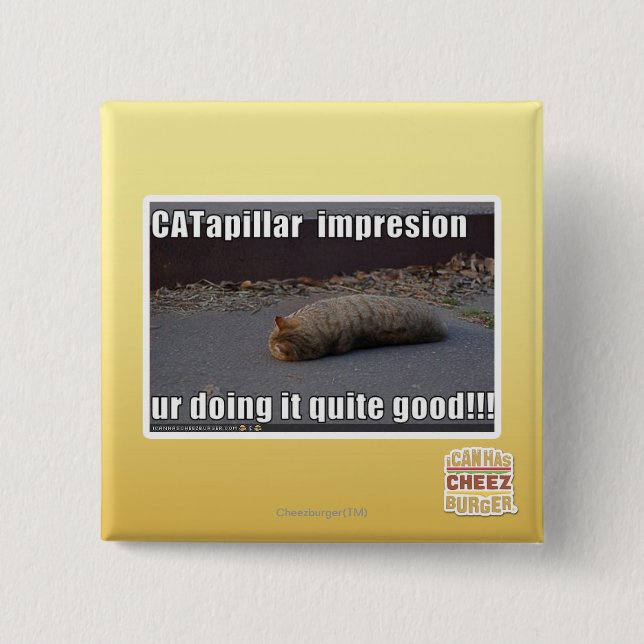 CATapillar 15 Cm Square Badge (Front)
