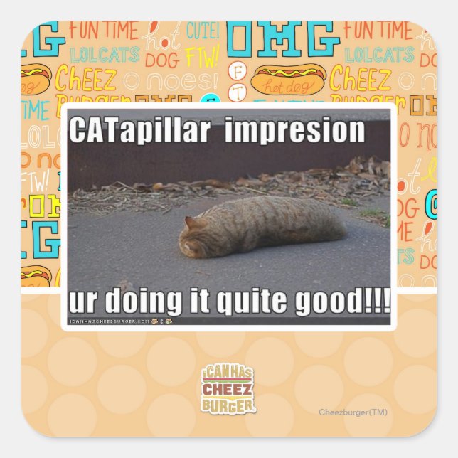 CATapillar Square Sticker (Front)