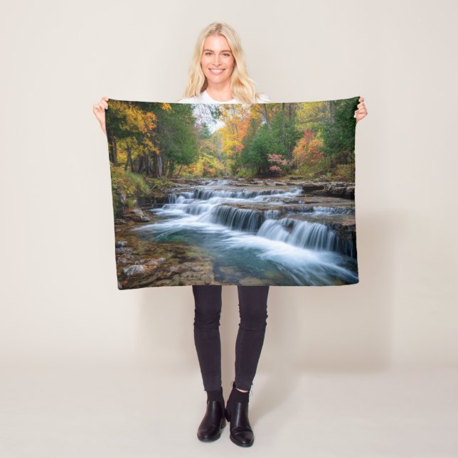Cataract Falls in USA Fleece Blanket (In Situ)
