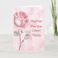Cataract Surgery Card with Pretty Pink Rose