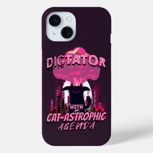 Catastrophic Funny Angry Cat Quote iPhone 15 Case