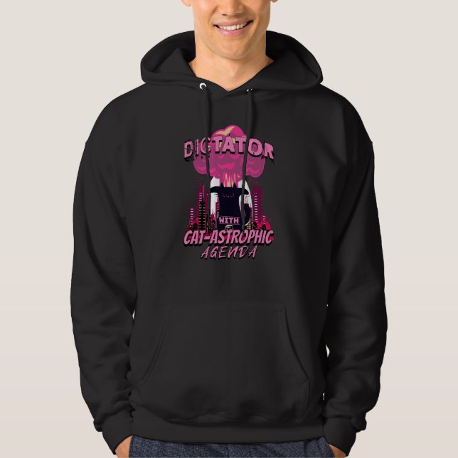 Catastrophic Funny Angry Cat Quote Hoodie (Front)
