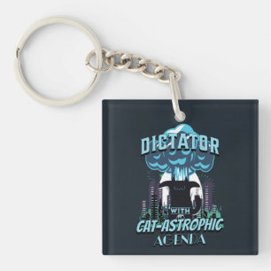 Catastrophic Funny Cat Design Key Ring