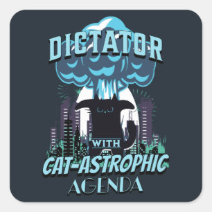 Catastrophic Funny Cat Design Square Sticker