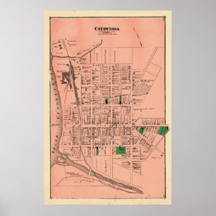 Catawissa 1876 Beers Atlas Poster