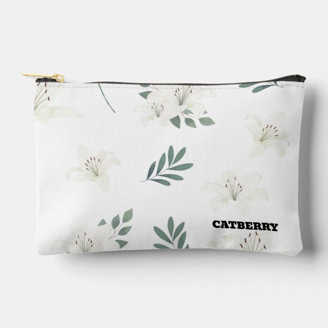 Catberry | Minimalist Floral Pattern Pouch (Front)