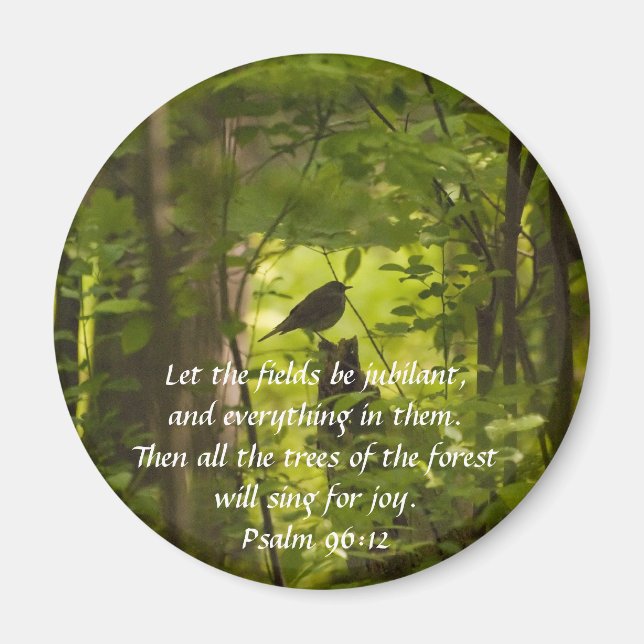 Catbird in the Forest Green Magnet (Front)