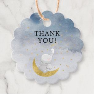 Catch A Star Bunny Elephant Baby Shower Favour Tags