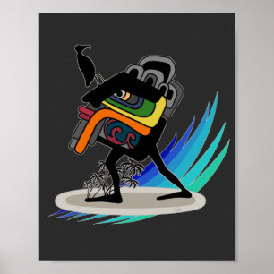 Catch a Wave, Huehue! Stone Surfer Takes Flight Poster