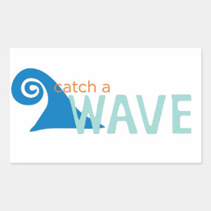 Catch a wave surfer rectangular sticker