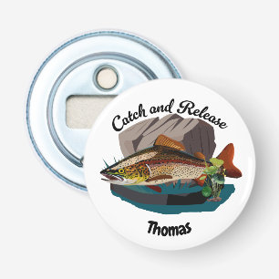 Catch And Release Brown Trout In Natural Habitat Bottle Opener