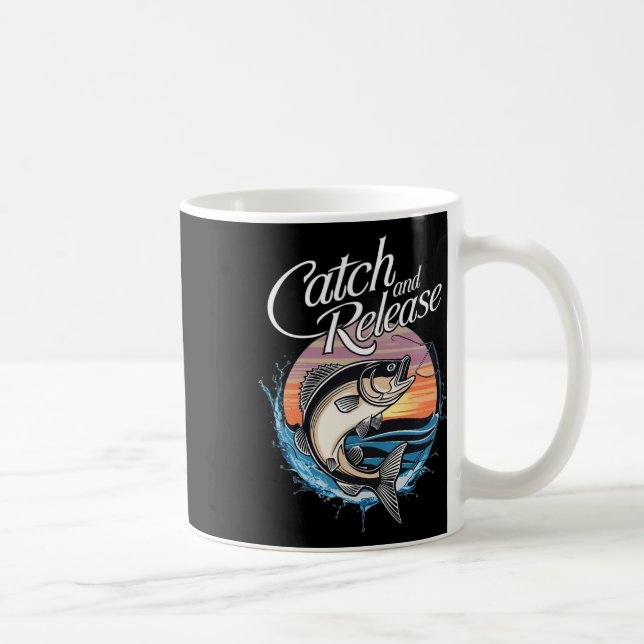 Catch And Release Fish Sunset Fishing  Coffee Mug (Right)