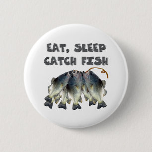 catch fish 6 cm round badge