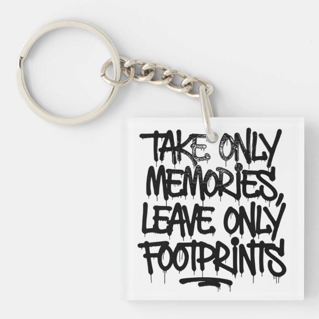 Catch Flights Not Feelings Rainbow Graffiti Quote Key Ring (Front)
