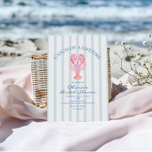 Catch of a lifetime Preppy Lobster Bridal Shower Invitation