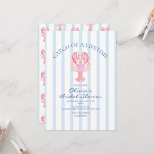 Catch of a lifetime Preppy Lobster Bridal Shower Invitation