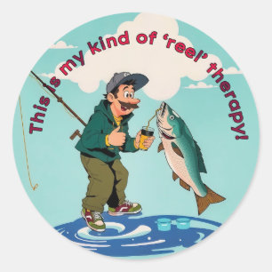 Catch of the Day: An Angler's Triumph Classic Round Sticker
